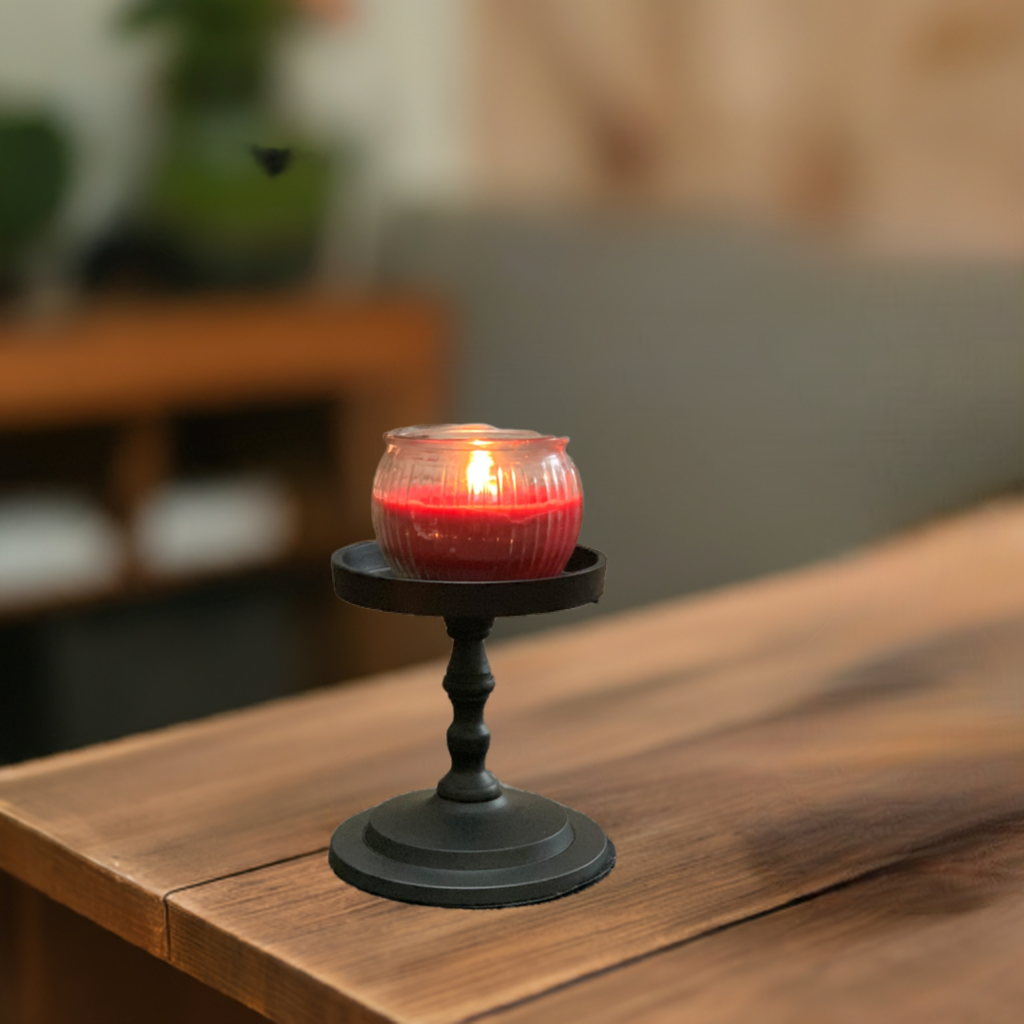 Vibhsa Pillar Candle Holder - Matte Black (4.5