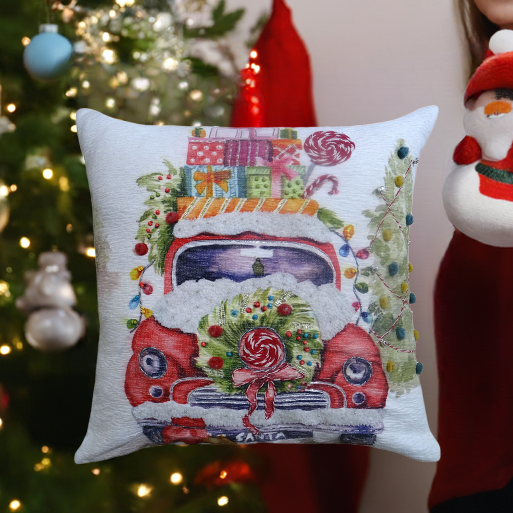 Christmas Embroidered Throw Pillow 20