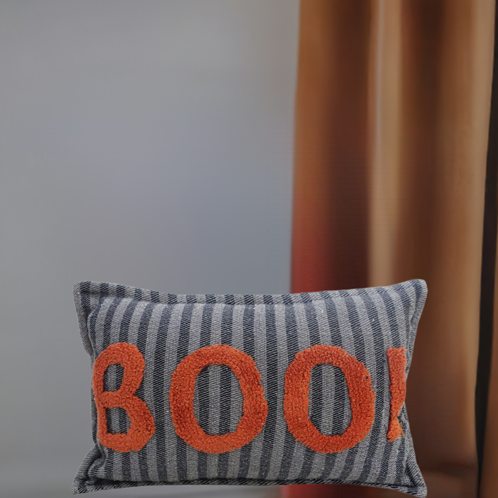 Halloween Throw Pillow Texted BOO! 14