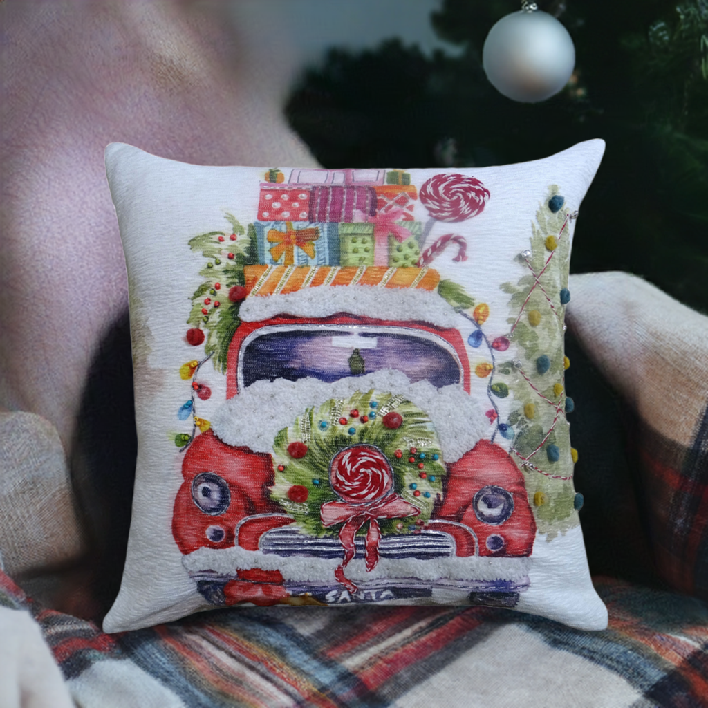 Christmas Embroidered Throw Pillow 20