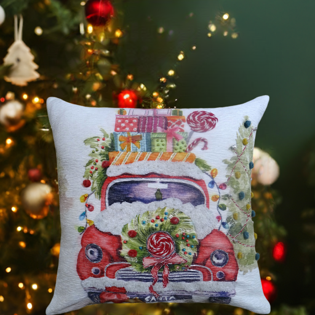 Christmas Embroidered Throw Pillow 20
