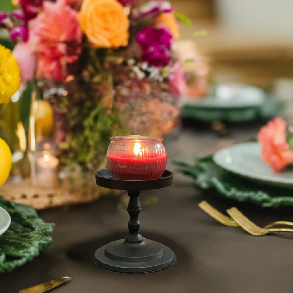 Vibhsa Pillar Candle Holder - Matte Black (4.5
