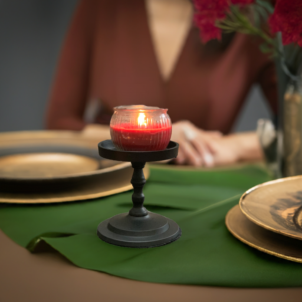 Vibhsa Pillar Candle Holder - Matte Black (4.5