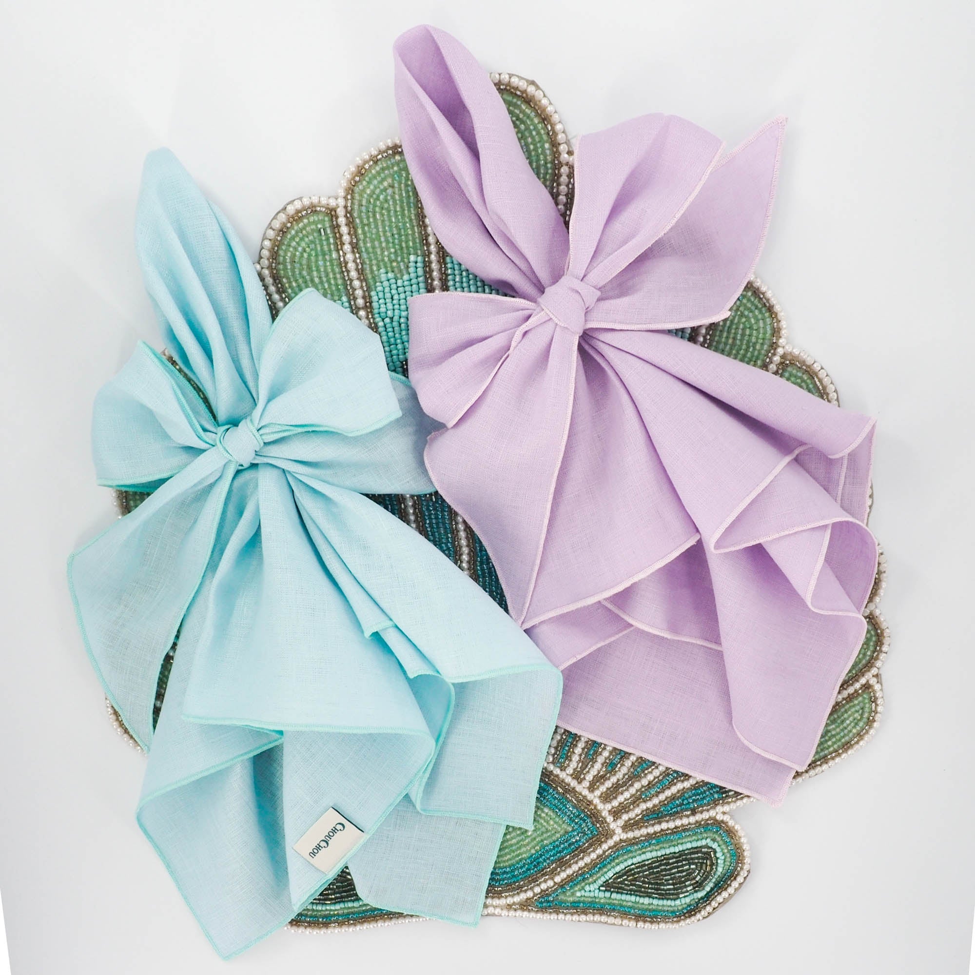 Green Linen Dinner Napkins, Set of 4