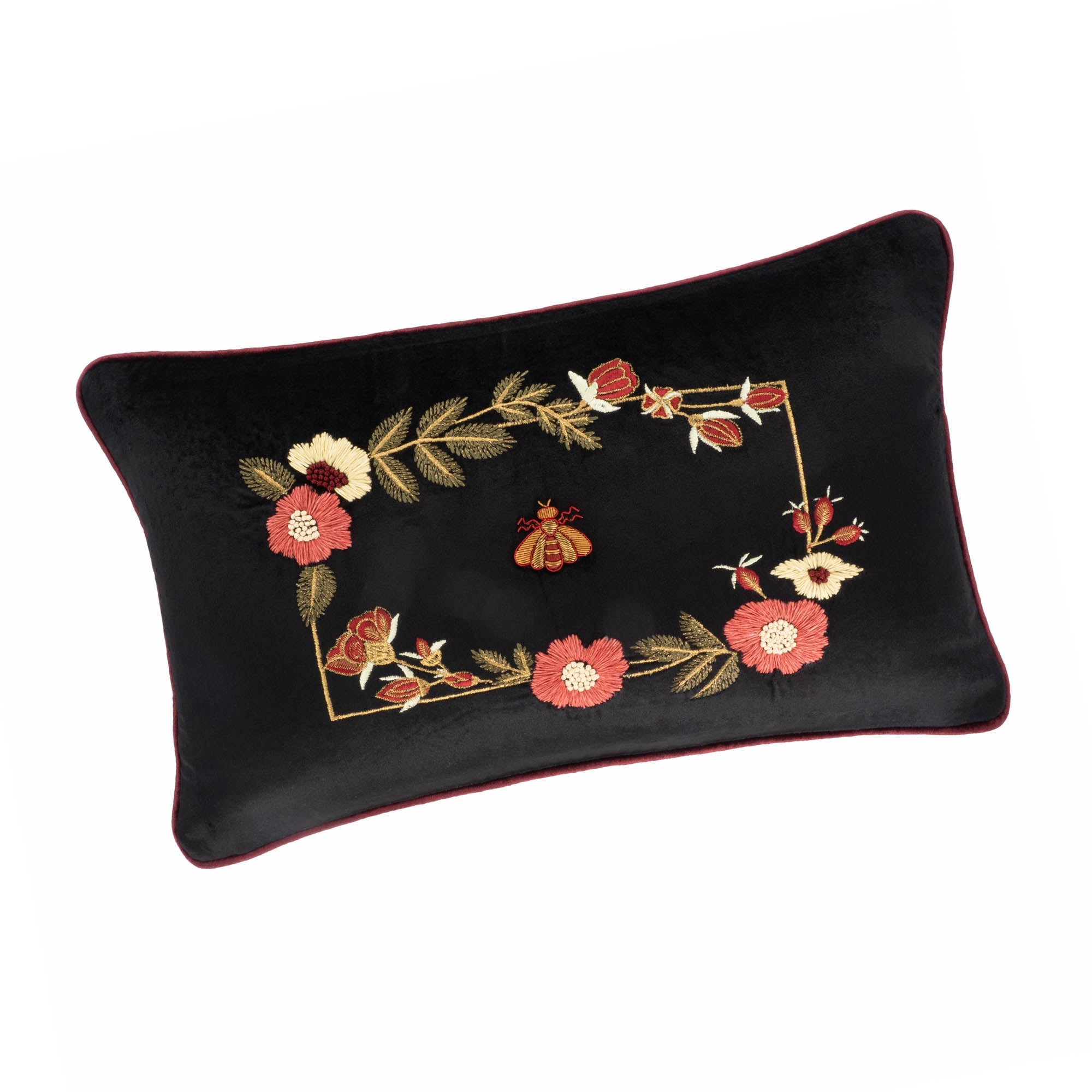 Love Bee Silk Velvet Throw Pillow, 12