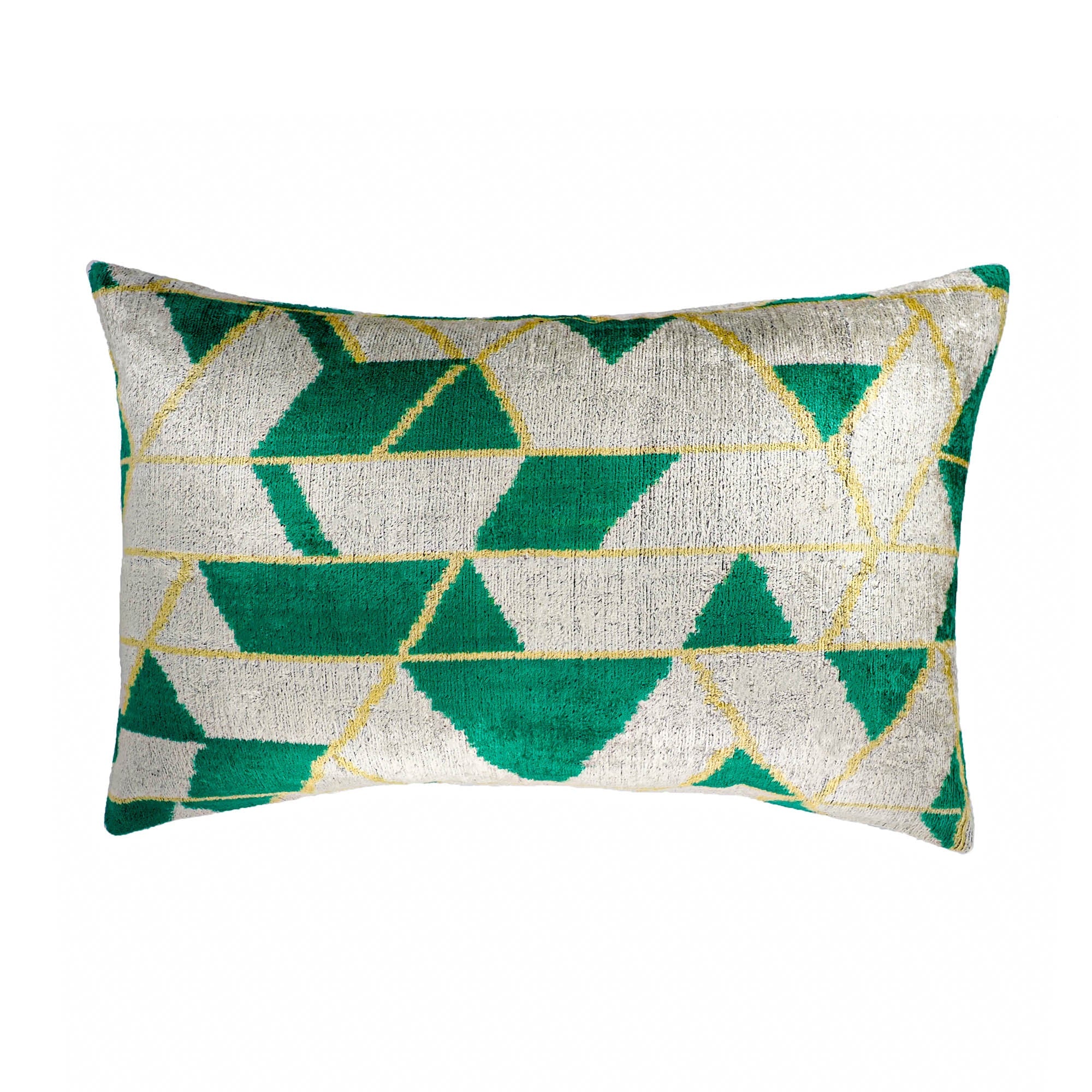 Mapple Silk Velvet Ikat Throw Pillow Cover 16 x 24