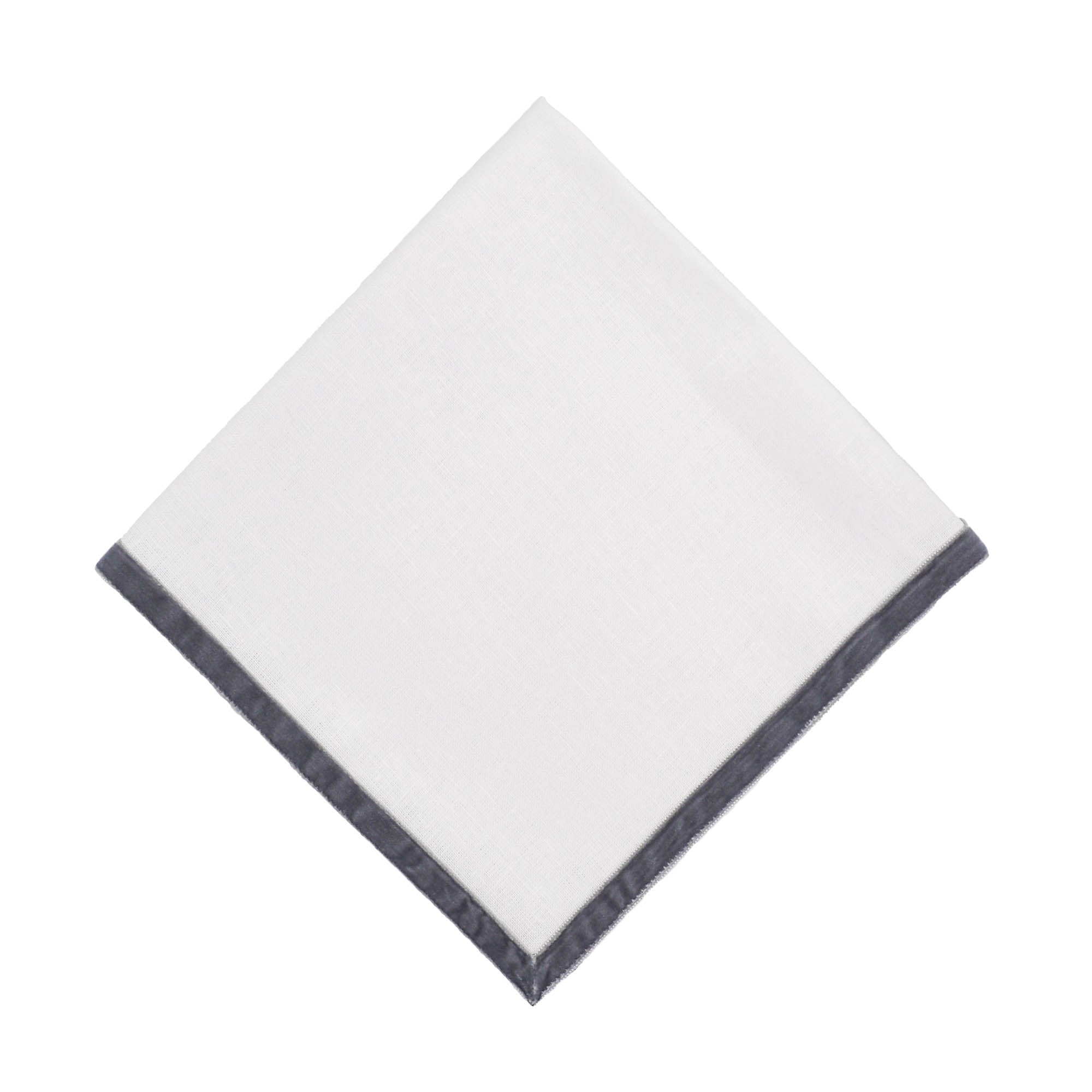 New York Linen Napkins with Silver Velvet Borders, Set of 4