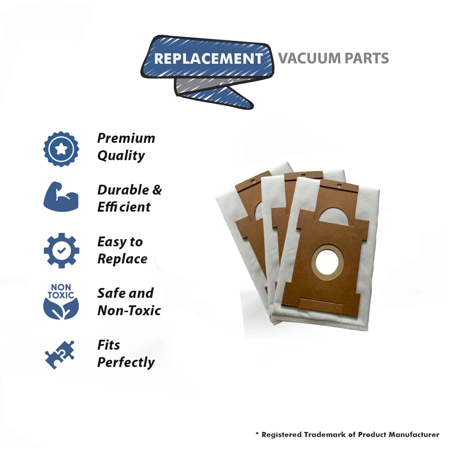 Topvacuumparts Replacement Part For Nutone Vacuum Bags to fit VX3916 6-Gallon Central Vacuum 9 Bags # compare to part  3916