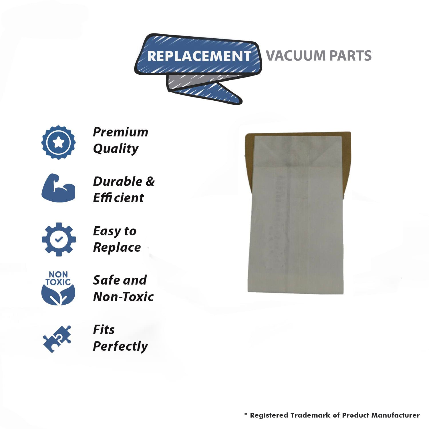 Topvacuumparts Replacement Part For Dirt Devil, Type F Vacuum Cleaner Paper Bags (2PK) # compare to part 1200103001