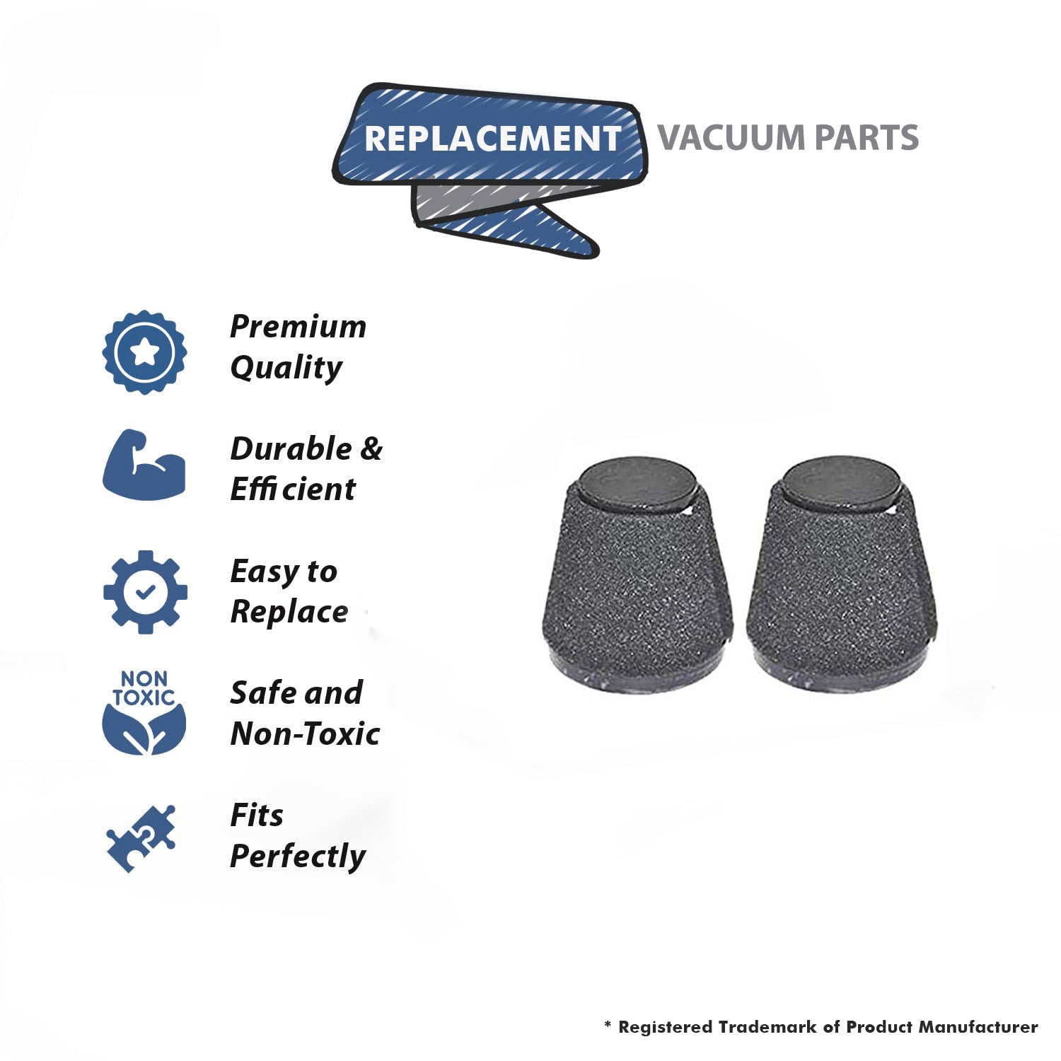 Topvacuumparts Replacement Part For Dirt Devil Vacuum Hepa Filter Fits Model F117 (2-Pack) # compare to part AD40117