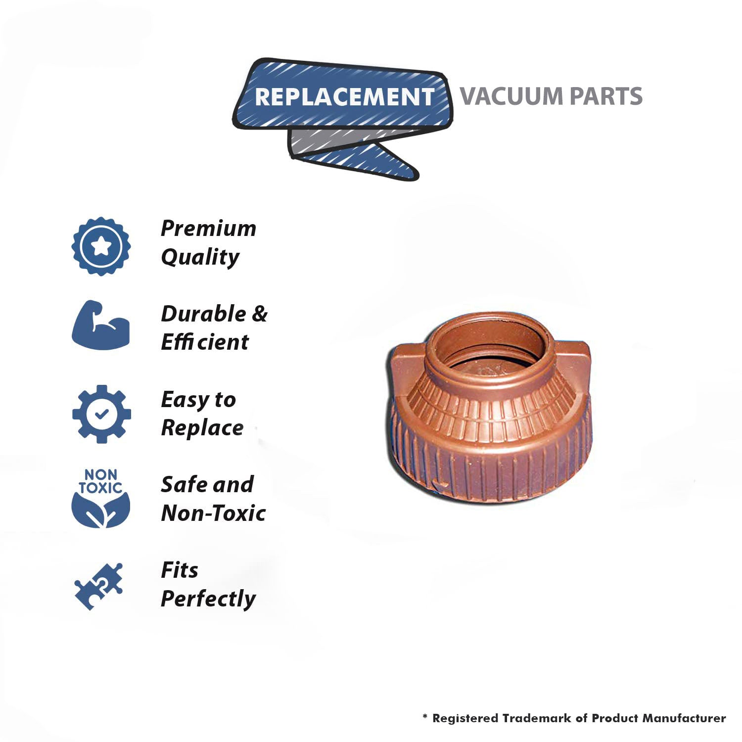 Topvacuumparts Replacement Part For Filter Queen Vacuum Cleaner Brown Machine End Coupling Cover # compare to part 30 1336 88