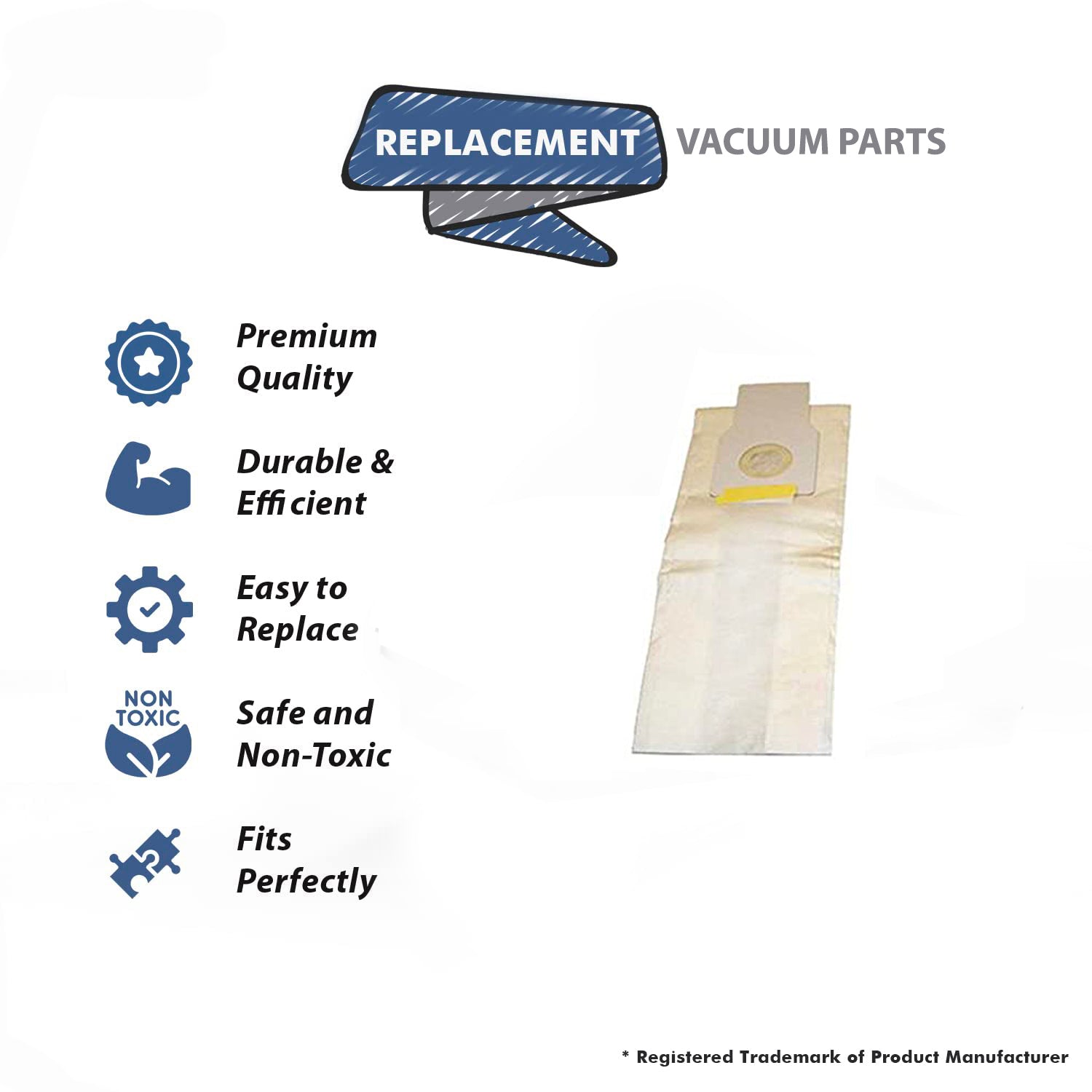 Topvacuumparts [9] Replacement Part For Panasonic Type U-12 U-6 Allergy Bags Upright Vacuum Cleaner # compare to part MC-V155M
