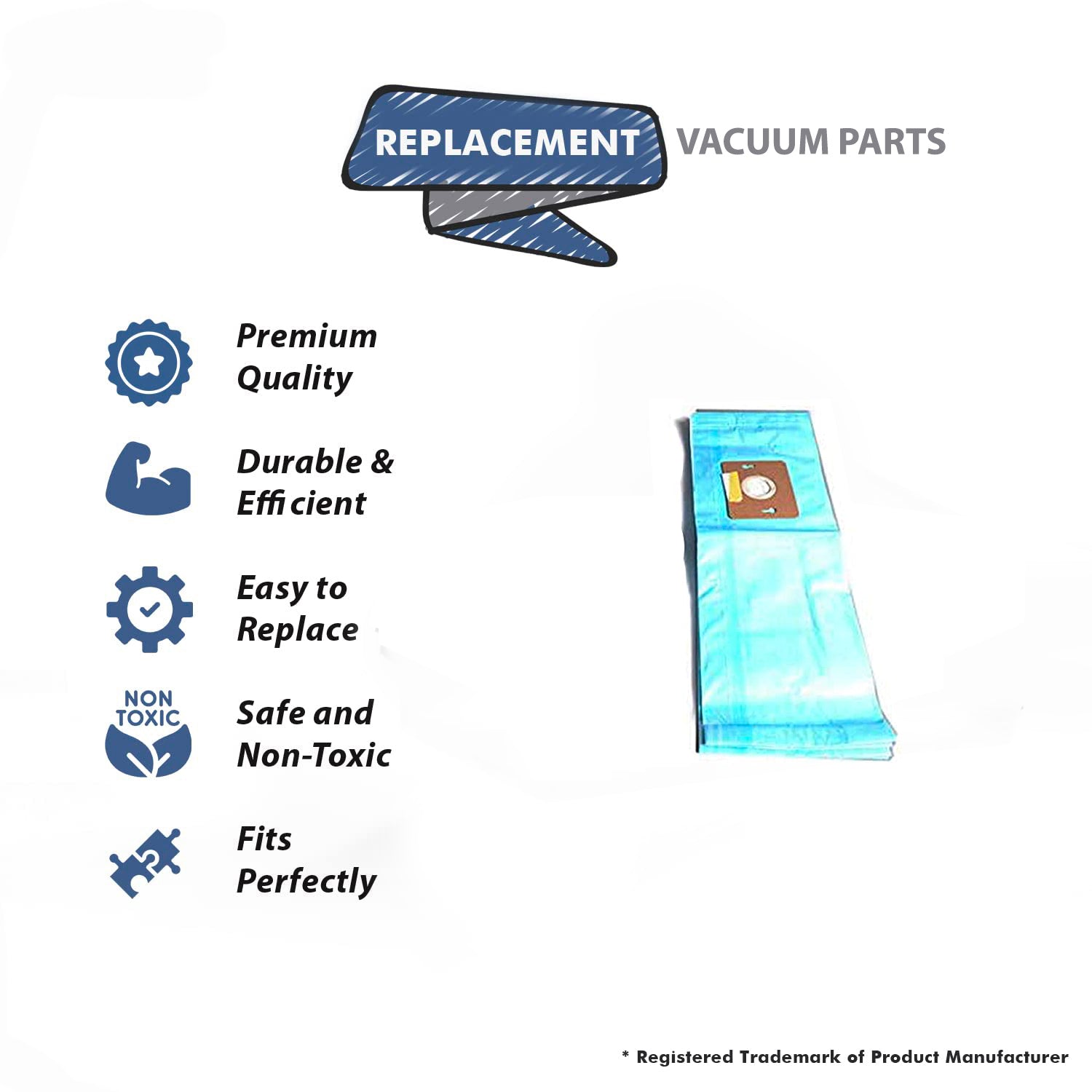 Topvacuumparts [24] Style F Bags Replacement Part For Riccar Supralite, Simplicity Freedom Upright Vacuum Cleaner # compare to part RFH-6