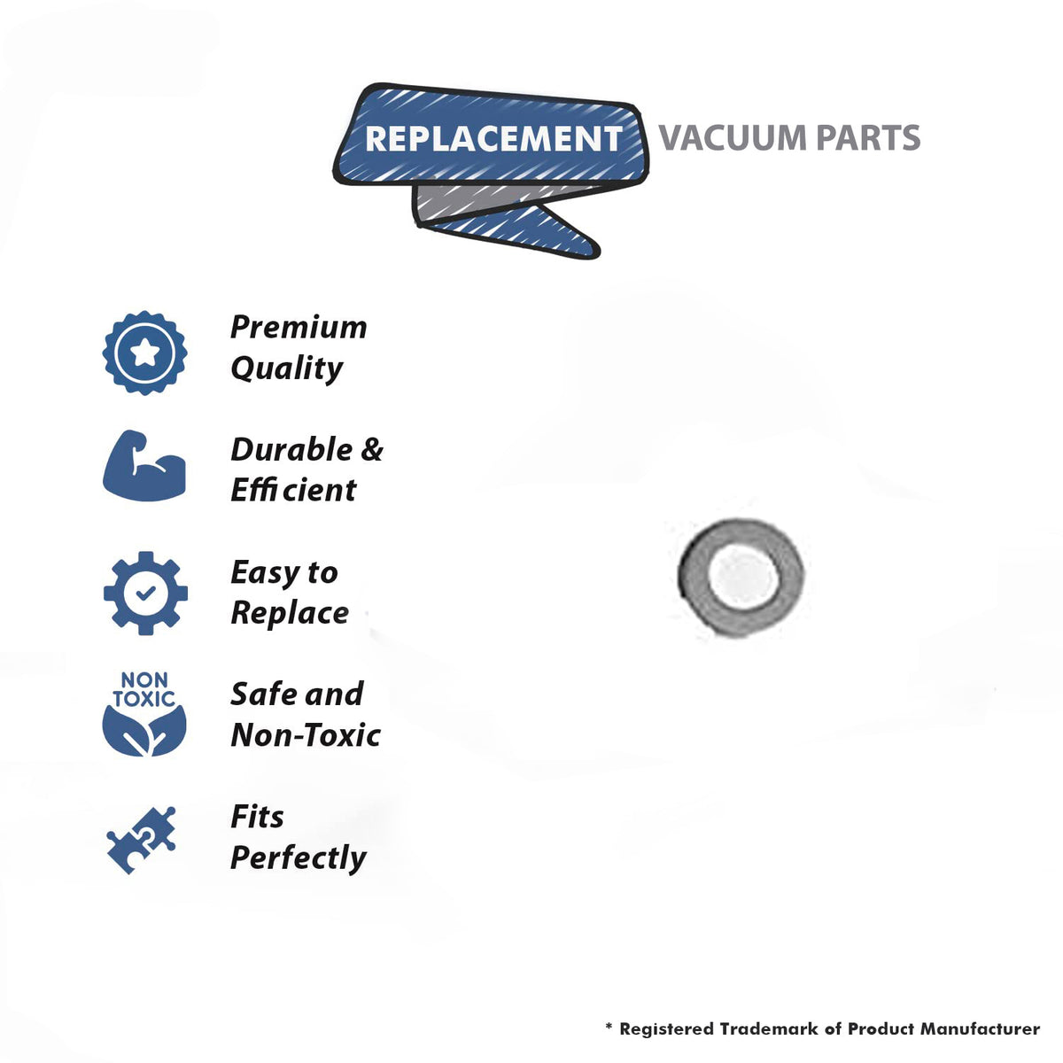 Topvacuumparts Replacement Part For Sharp Replecement for EC-TU4607 Vacuum Cleaner Brush Roll Washer # compare to part LX-WZA009VBE0
