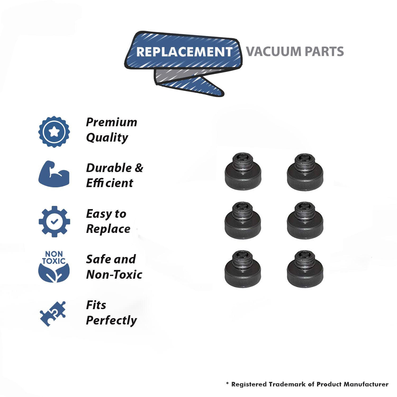 Topvacuumparts (6) Replacement Part for Bissell Tank Cap for Powerfresh Steam Mop # Compare to Part 2038413