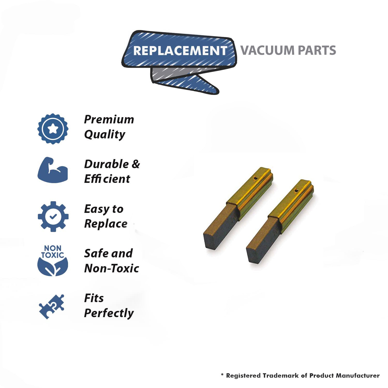 Topvacuumparts Replacement Part For Ametek Motor Carbon Brush Assembly 2Pk Ametek Vacuum Cleaner # compare to part 833474-50
