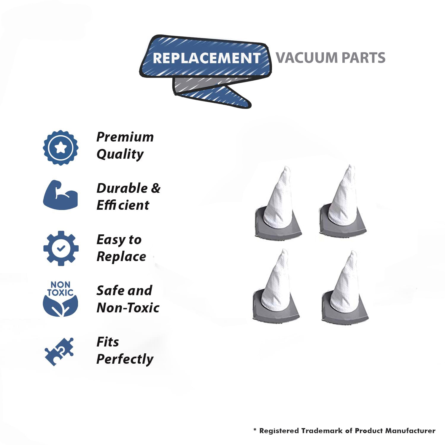 Topvacuumparts Replacement Part For Dirt Devil F38, Gator Hand Vacuum Filter 4Pk # compare to part 2DS2101000