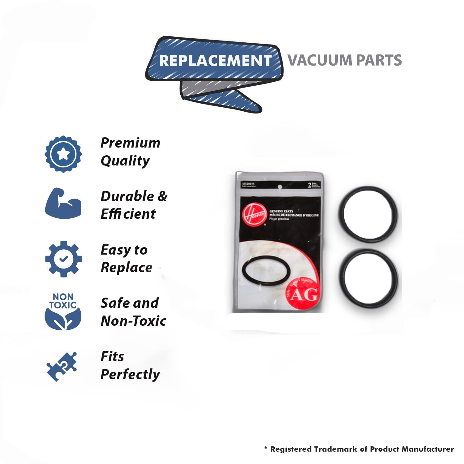 Topvacuumparts Replacement Part for Hoover Guardsman Commercial Vacuum 6-Belts # Compare to Part AH20075