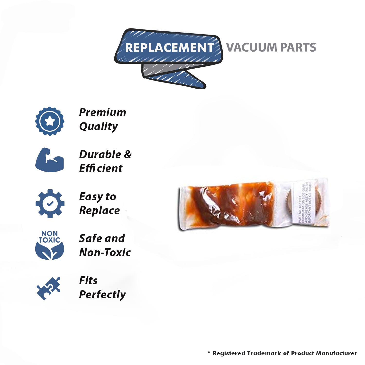 Topvacuumparts Replacement Part For Koblenz Vacuum Cleaner Right Hand Bronze Gear with Grease Pack # compare to part 46-1717-1