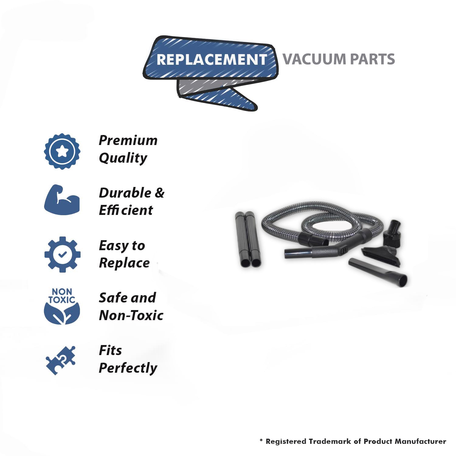 Topvacuumparts Replacement Part For Fit all Vacuum Cleaner Replacement Hose/Attachment Kit, Contain a 6 Foot Long 1 1/4