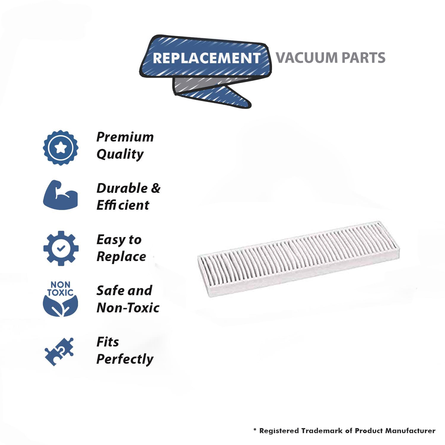 Topvacuumparts Replacement Part For Bissell Style 7, 9 & 16 Bagless Vacuum Cleaner Hepa Filter 2PK # compare to part 32076