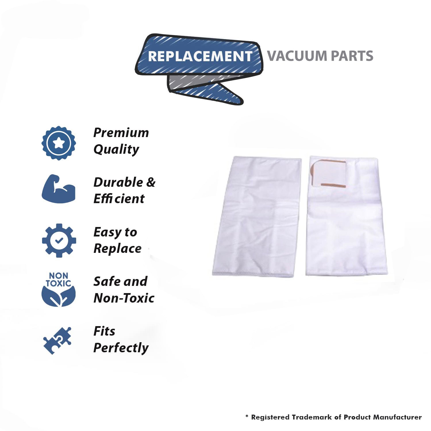 Topvacuumparts Replacement Part For Simplicity, Riccar Upright Vacuum Cleaner Paper Bags (2Pk 12 Bags) # Compare to Part RSR-1446