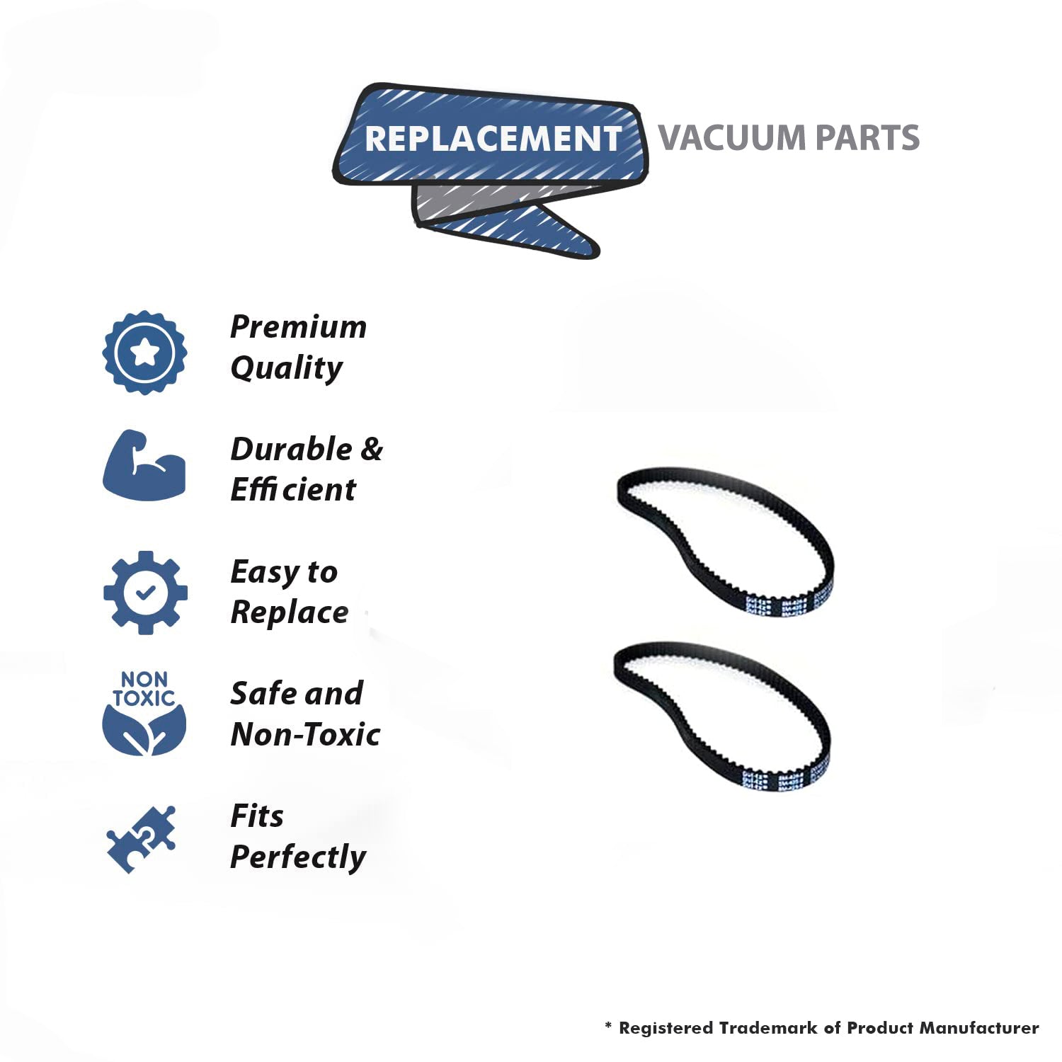 Topvacuumparts Replacement Part For Bissell Geared Model 10N2 Vacuum Claener 2 PK Belt # compare to part 203-7460