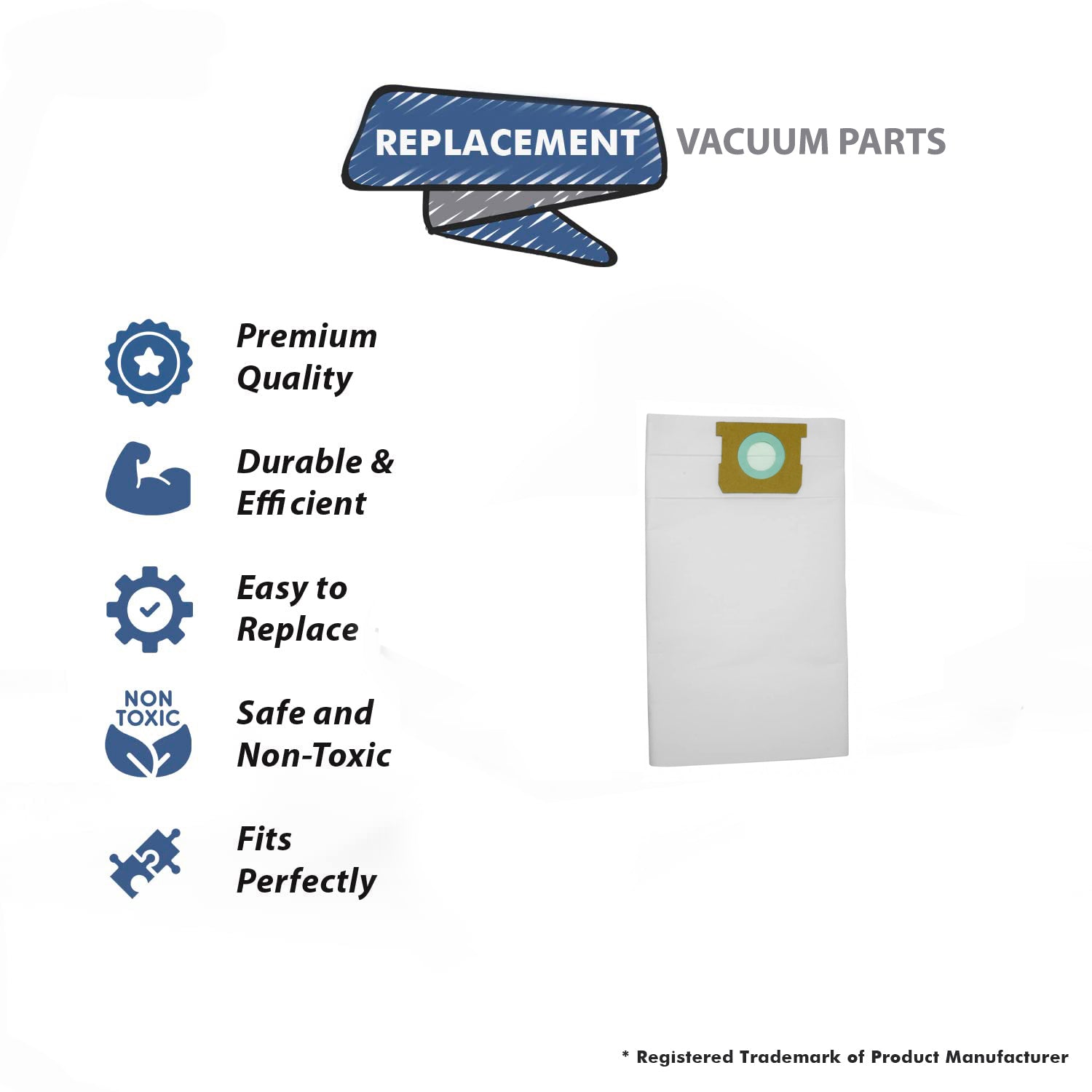 Topvacuumparts Replacement Part For Shop Vac 15-22 Gallon Vacuum Cleaner Paper Bags 6PK # compare to part 495SW