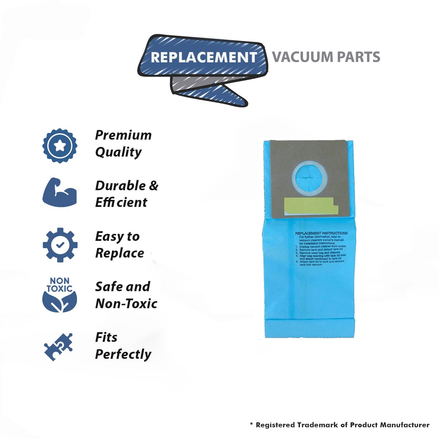 Topvacuumparts Replacement Part For Bissell 3267, 38631, 38632, 62211, 3863 Upright Vacuum Cleaner Paper Bags 9PK # compare to part 32671