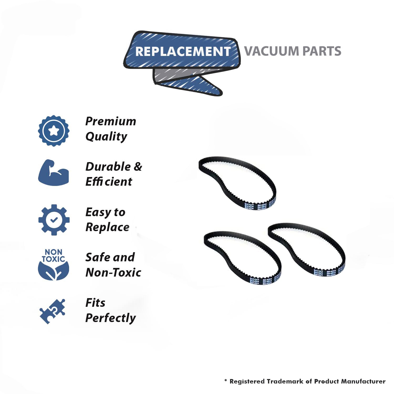 Topvacuumparts Replacement Part For Bissell Geared Model 10N2 Vacuum Claener 3PK Belt # compare to part 203-7460