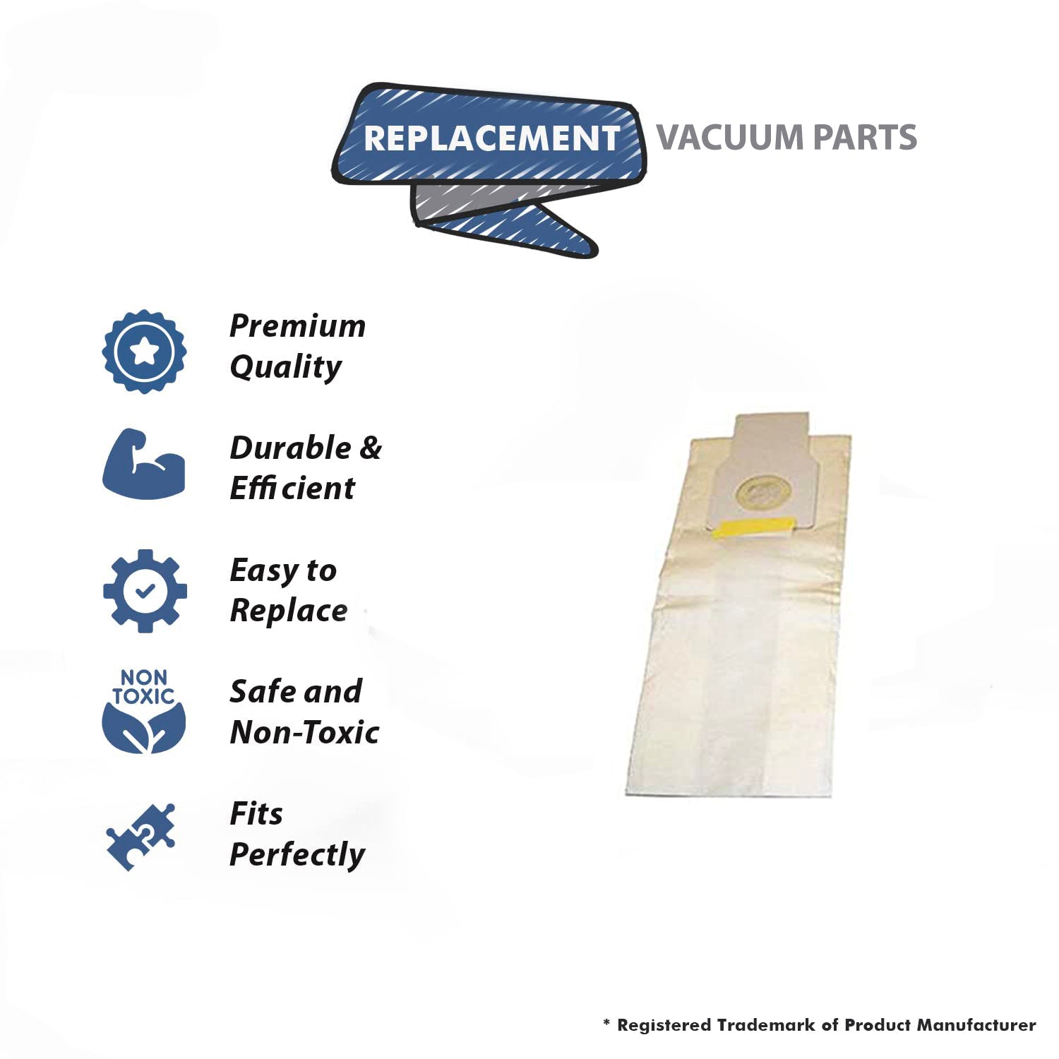 Topvacuumparts Replacement Part For Panasonic Type U-12 Vacuum Cleaner 12 Bags # compare to part MC-V155M