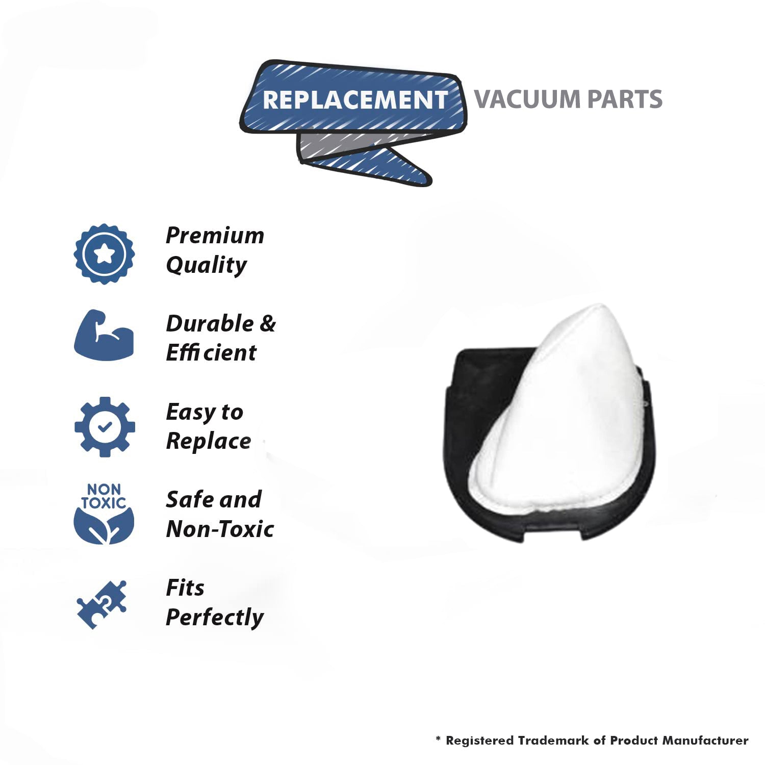 Topvacuumparts Replacement Part For Eureka,Sanitaire Broom 61, 71, 176A DCF-11 Filter Assembly 3PK