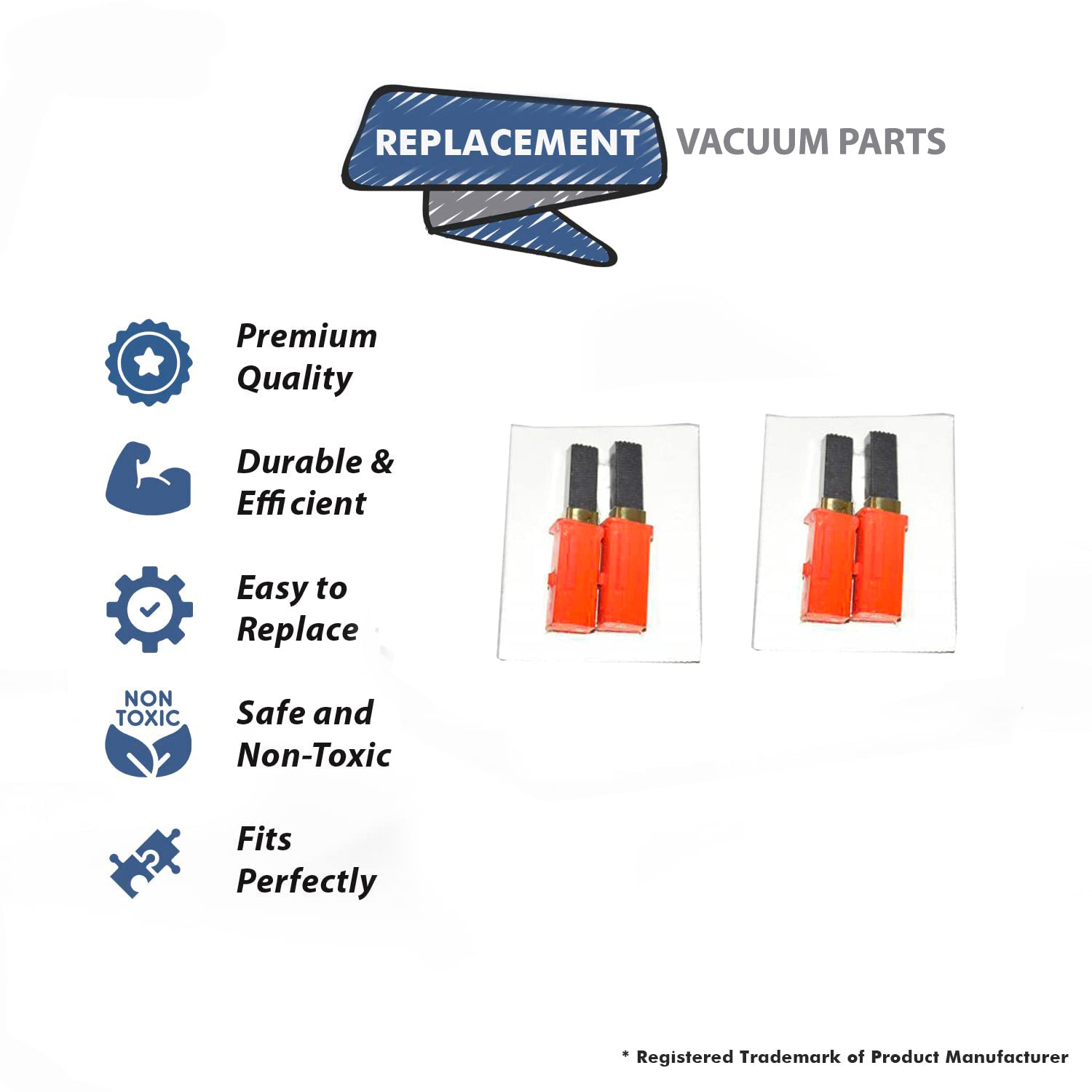 Topvacuumparts Replacement Part For Ametek 4M983, 4M925 Cycle Vacuum Cleaner Carbon Brush In 2 PK (4pk) # compare to part 833392-64