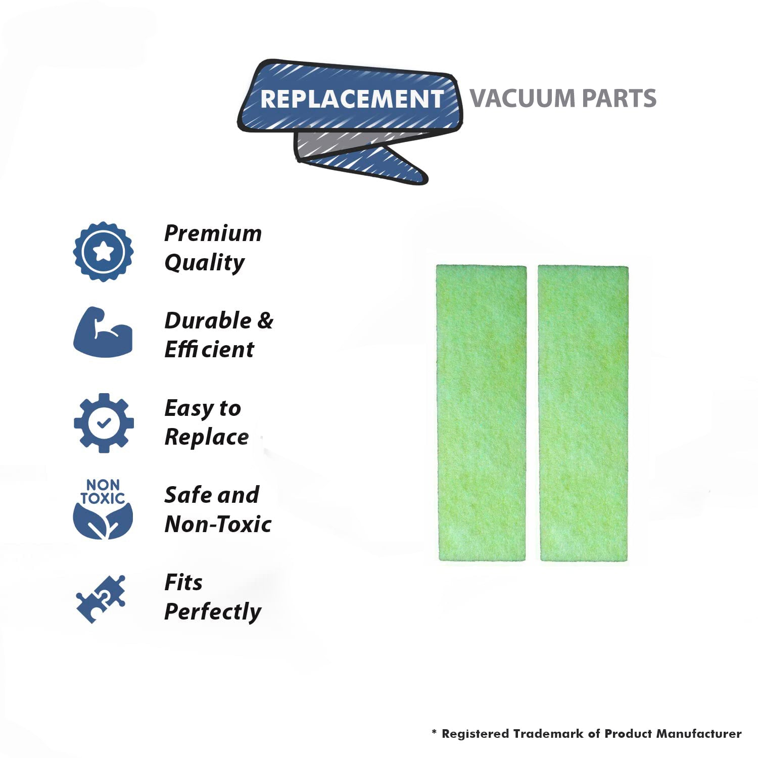 Topvacuumparts Replacement Part For Hoover U5750, U5760 Upright Vacuum Cleaner Long Foam Filter (6Pk) # compare to part AH45004