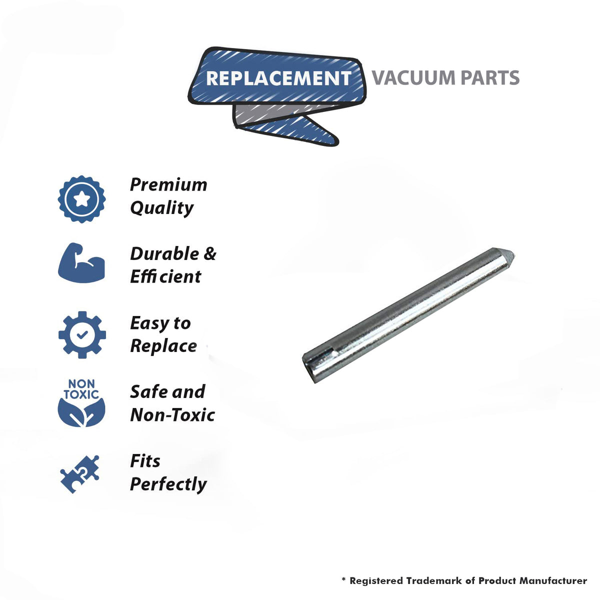 Topvacuumparts Replacement Part For Compact/Tristar Main Canister Vacuum Cleaner Rear Wheel Axle # compare to part 70215