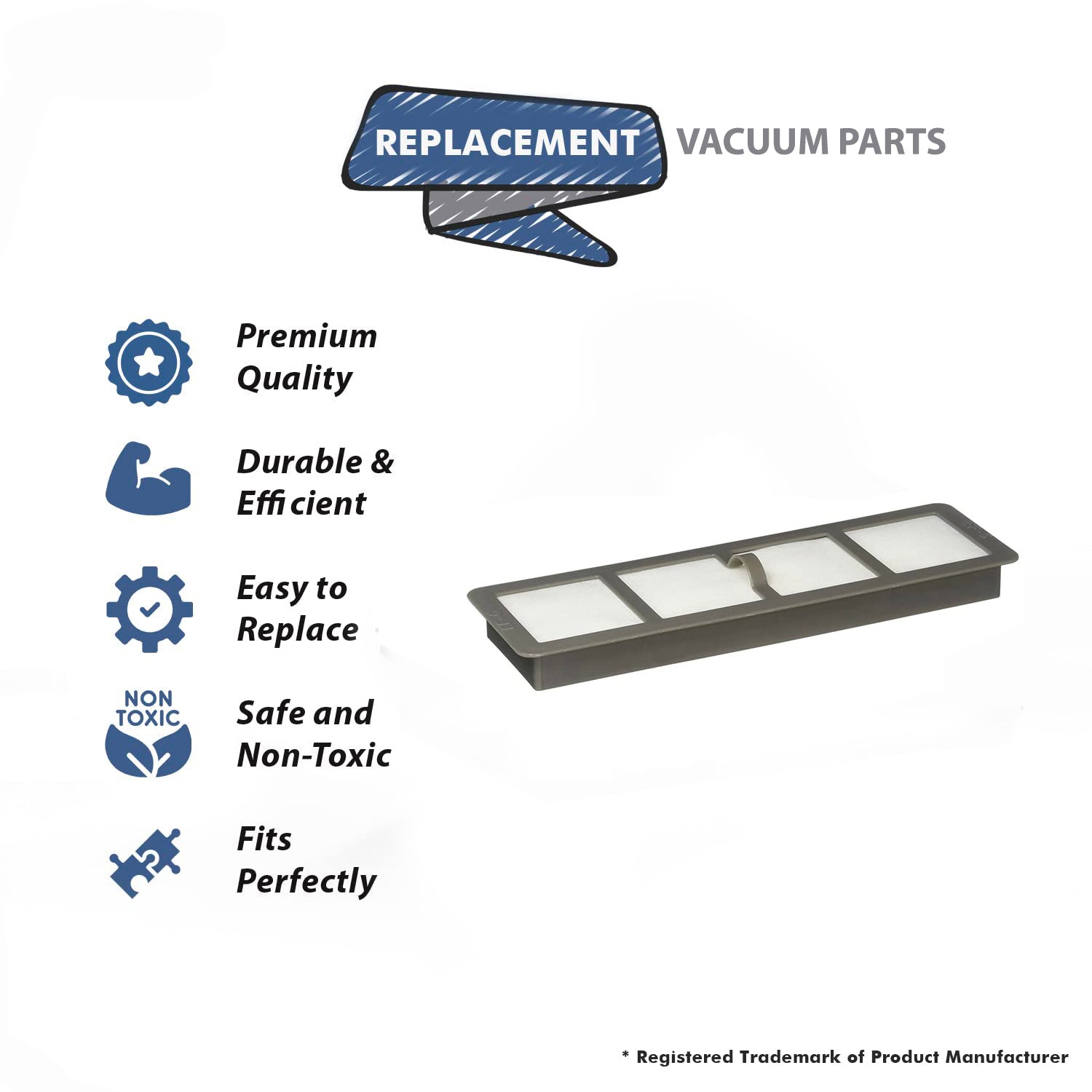 Topvacuumparts Replacement Part For Hoover EF6, AS1050, AS1000 Upright Hepa With Charcoal Filter 2PK # compare to part 67826A-4