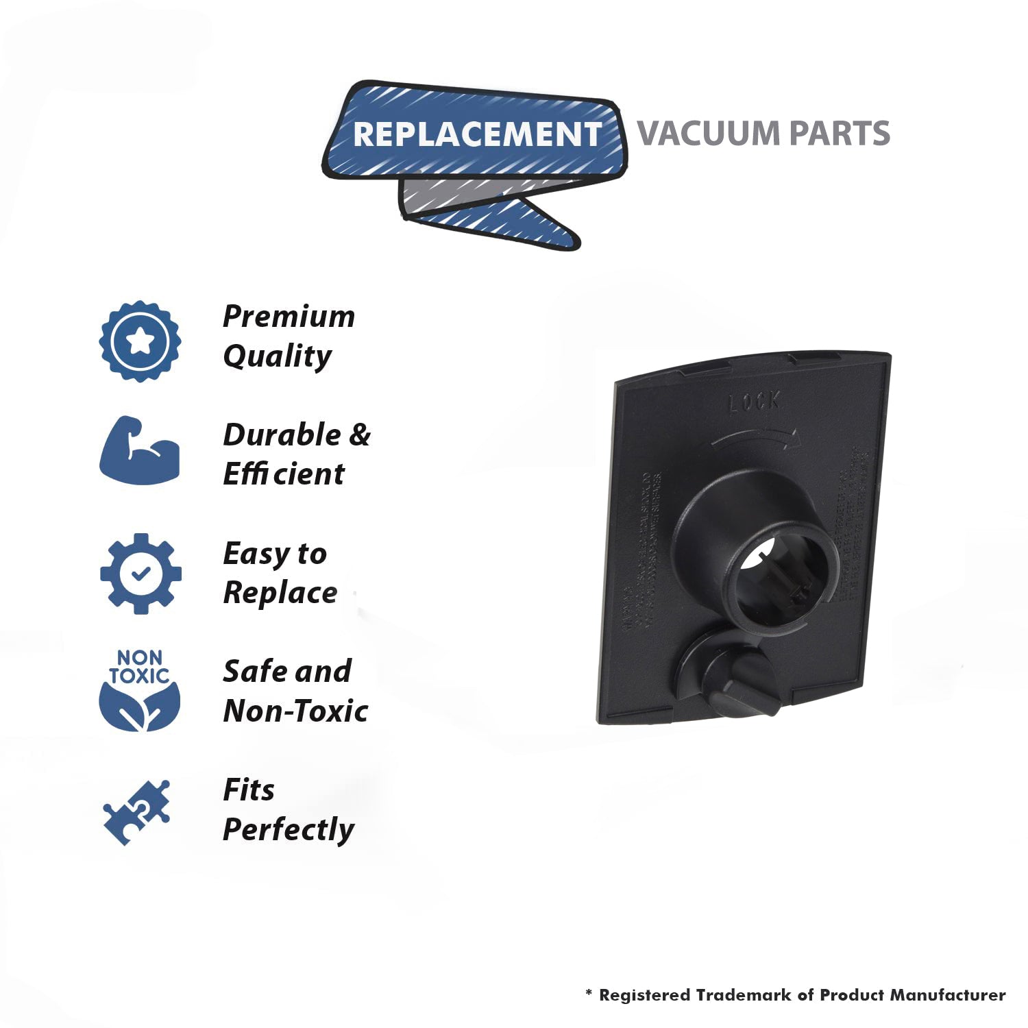 Topvacuumparts Replacement Part For Oreck Upright Vacuum Claner Black Cover with Knob # compare to part 430000912