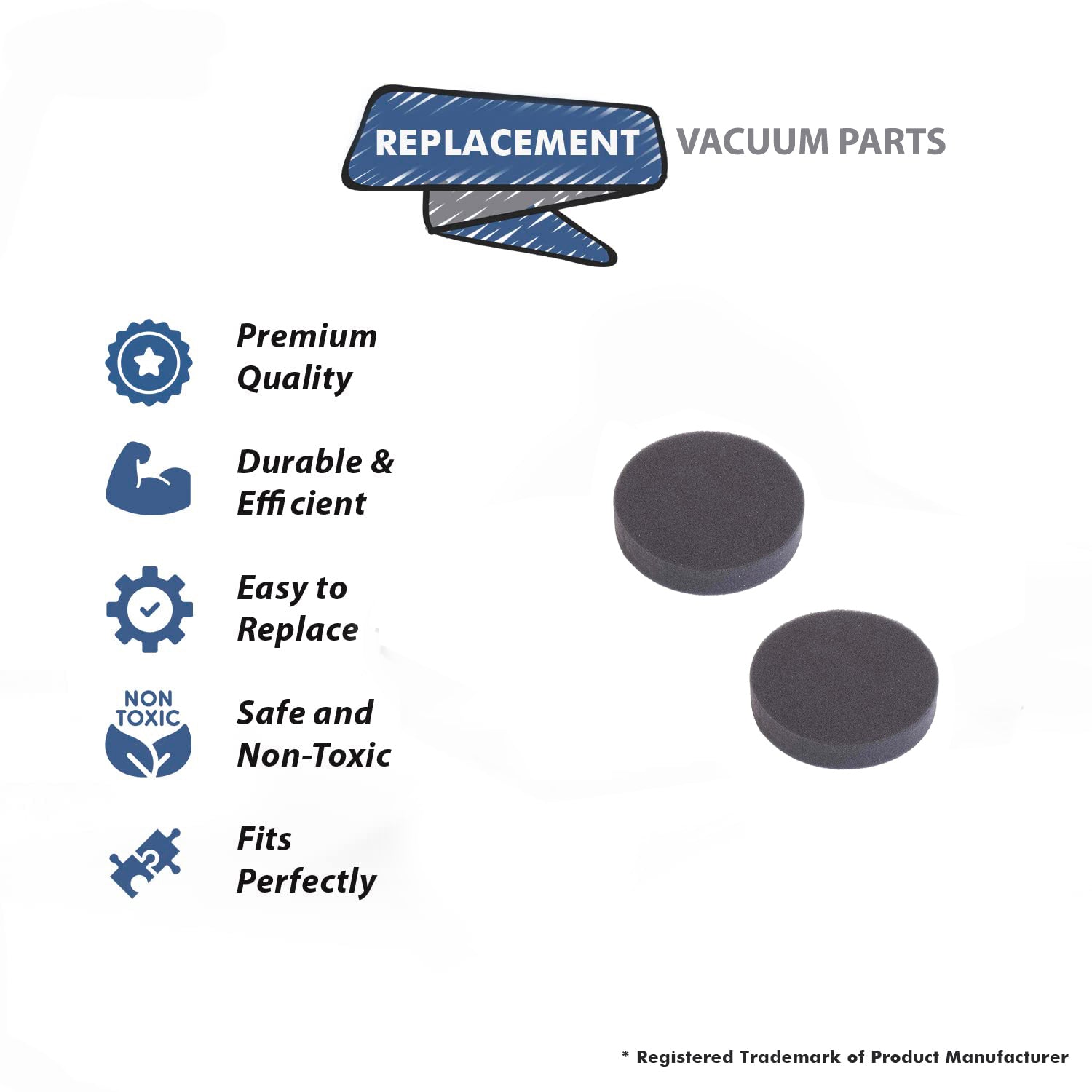 Topvacuumparts Pre-Motor Filter Replacement Part For Bissell 2488, 2486, 2487, 2492 Vacuum Cleaner # part 1608225