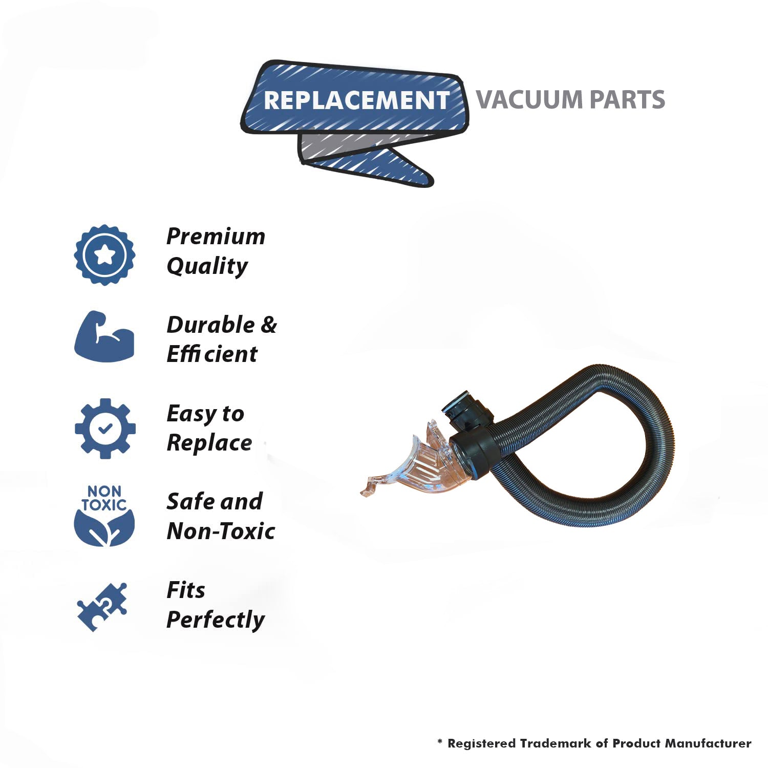 Topvacuumparts Replacement Part For Bissell Pet Hair Eraser Upright Vacuum Hose Assembly with Cuffs & Elbow, [2 Hose] # compare to part 1608846