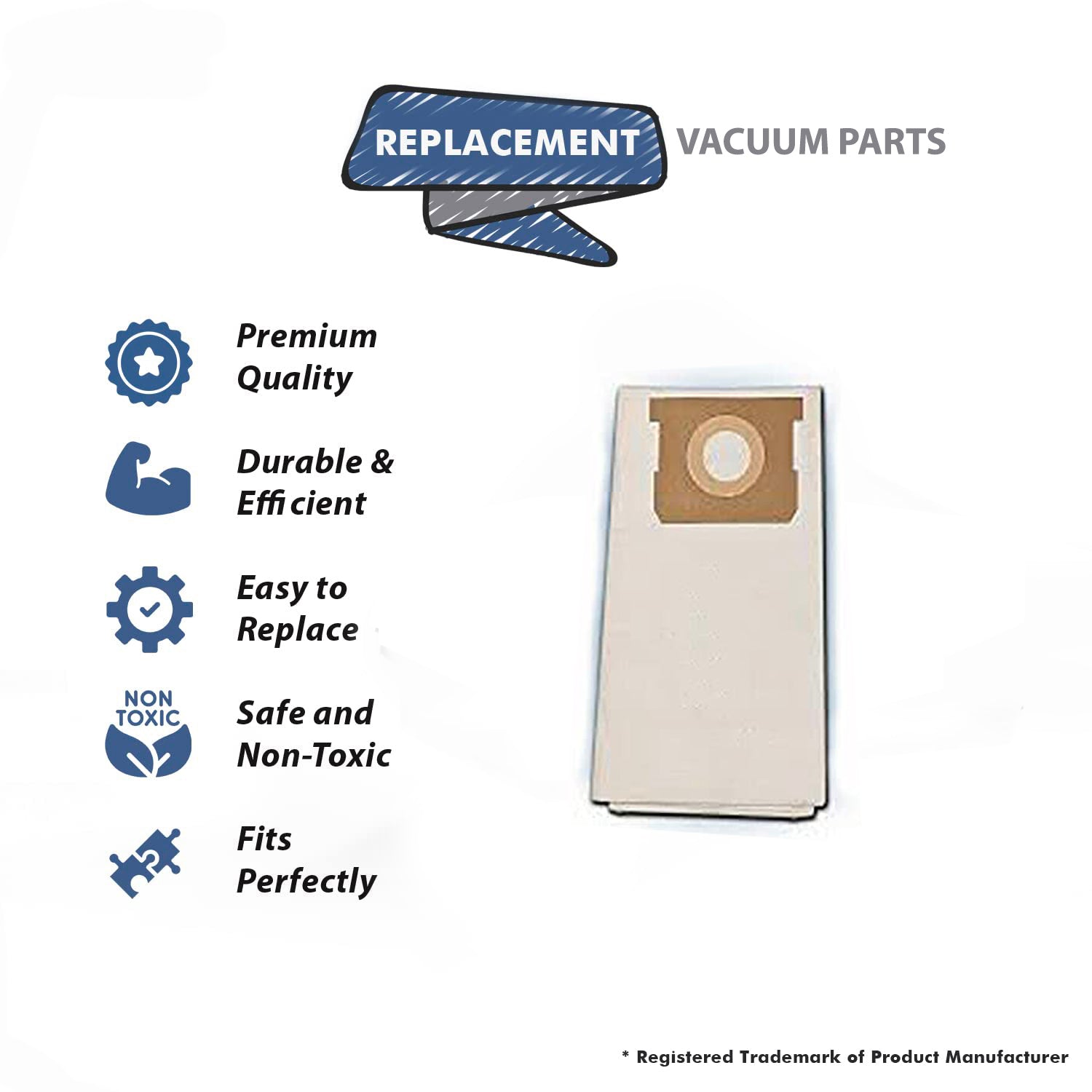 Topvacuumparts Replacement Part For Shop Vac Compatible Fits 5-8 Gallon Vacuum Cleaner 4 Bags # compare to part GK-71225