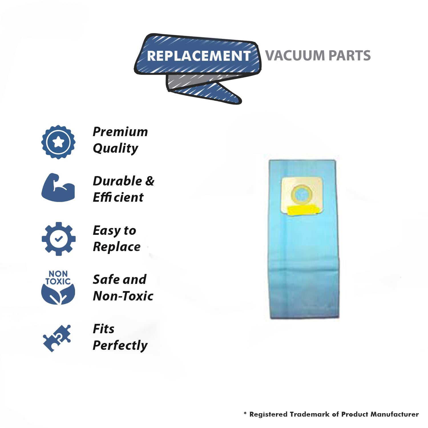 Topvacuumparts Replacement Part For Riccar 2000 4000 Simplicity 5000 6000 Type A Upright Vacuum Bags Bernina, Fuller Brush, Panasonic, Belvedere 24PK