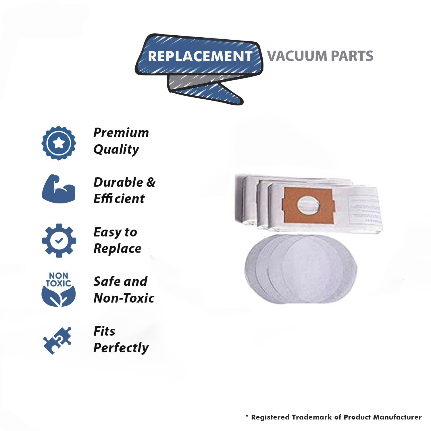 Topvacuumparts Replacement Part For Eureka Vacuum Bags for Style H Canisters (3 Pack 9 Bags) # compare to part 52323B-6