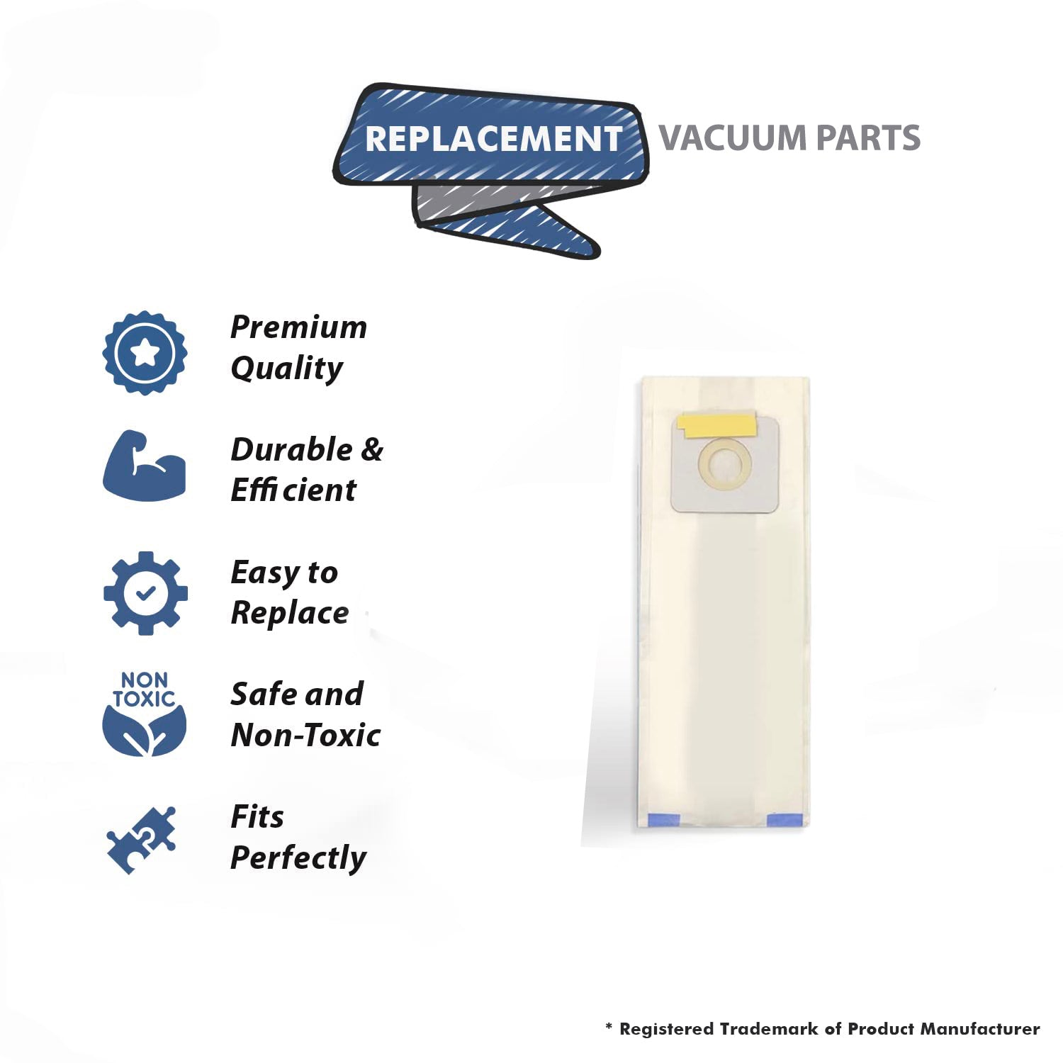 Topvacuumparts (6) Replacement Part for Panasonic Type U, U-3 & U-6 Upright Vacuum Bags Fits MC-V145M, MC-115P, MC-V5000 Thru MC-V5099, MC-V6200# 816