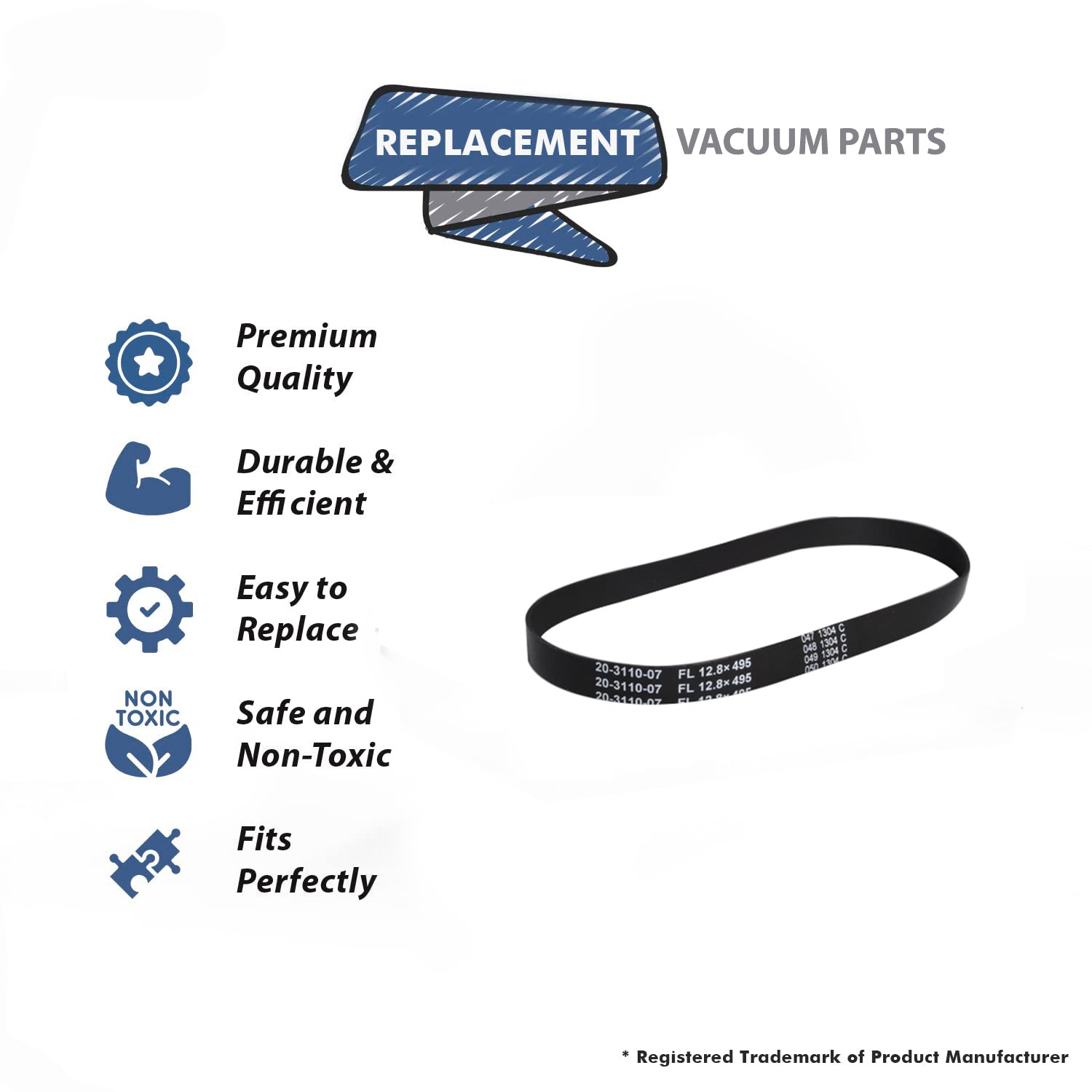 Topvacuumparts Replacement Part for Eureka Smart Vac 3 Belts for Models 4870, 4872, 4874, 4875, 4880, 4885# Compare to Part 61110C-12