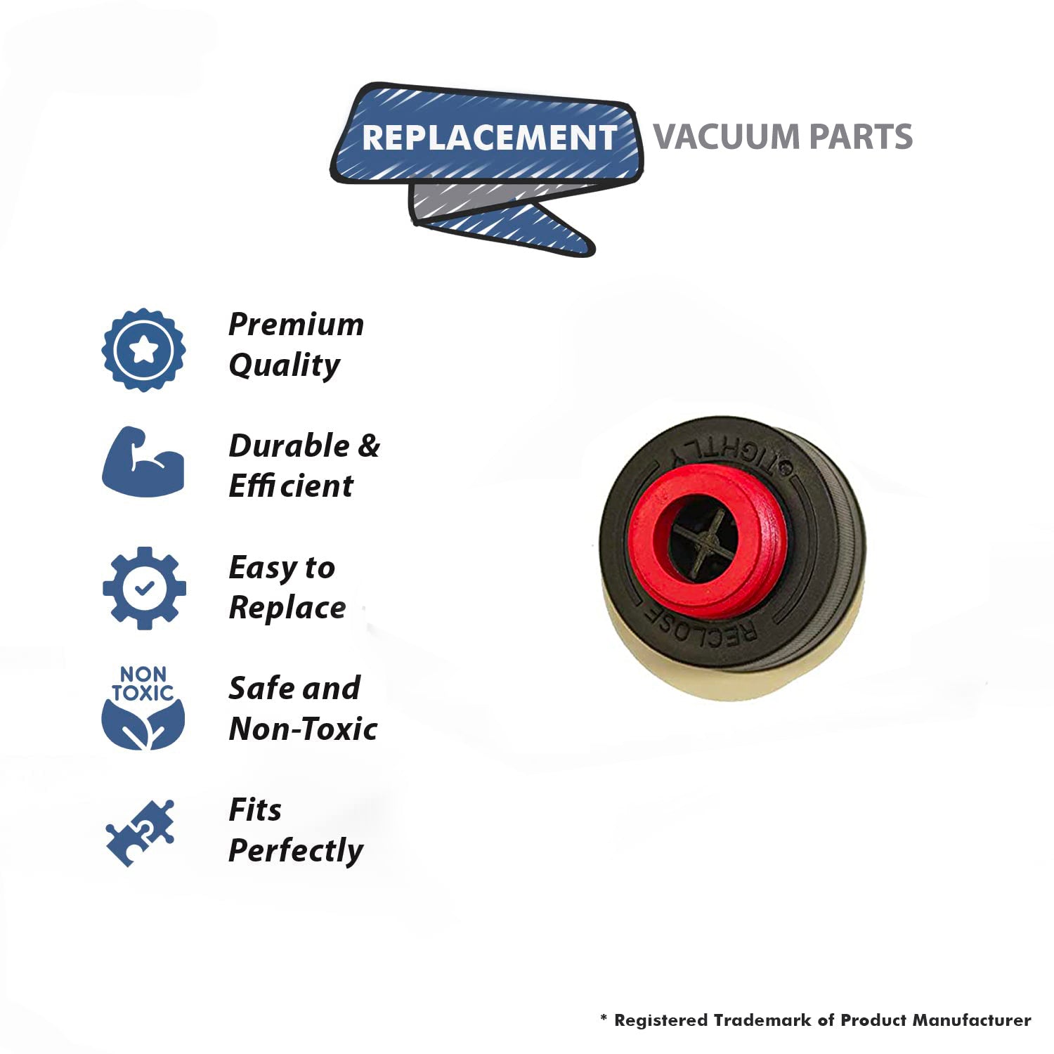 Topvacuumparts Replacement Part For Bissell Cap and Insert Works with 9200, 8920, 8930, 9200, 9300, 9400, 9500, 66Q4 and 73A5 (3Pk) # 2036675