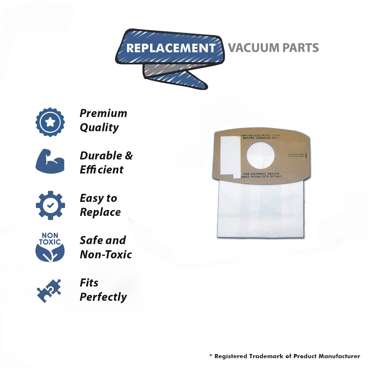 Topvacuumparts Replacement Part For Simplicity Riccar Type S Vacuum 12 Bags # compare to part RSR-14501
