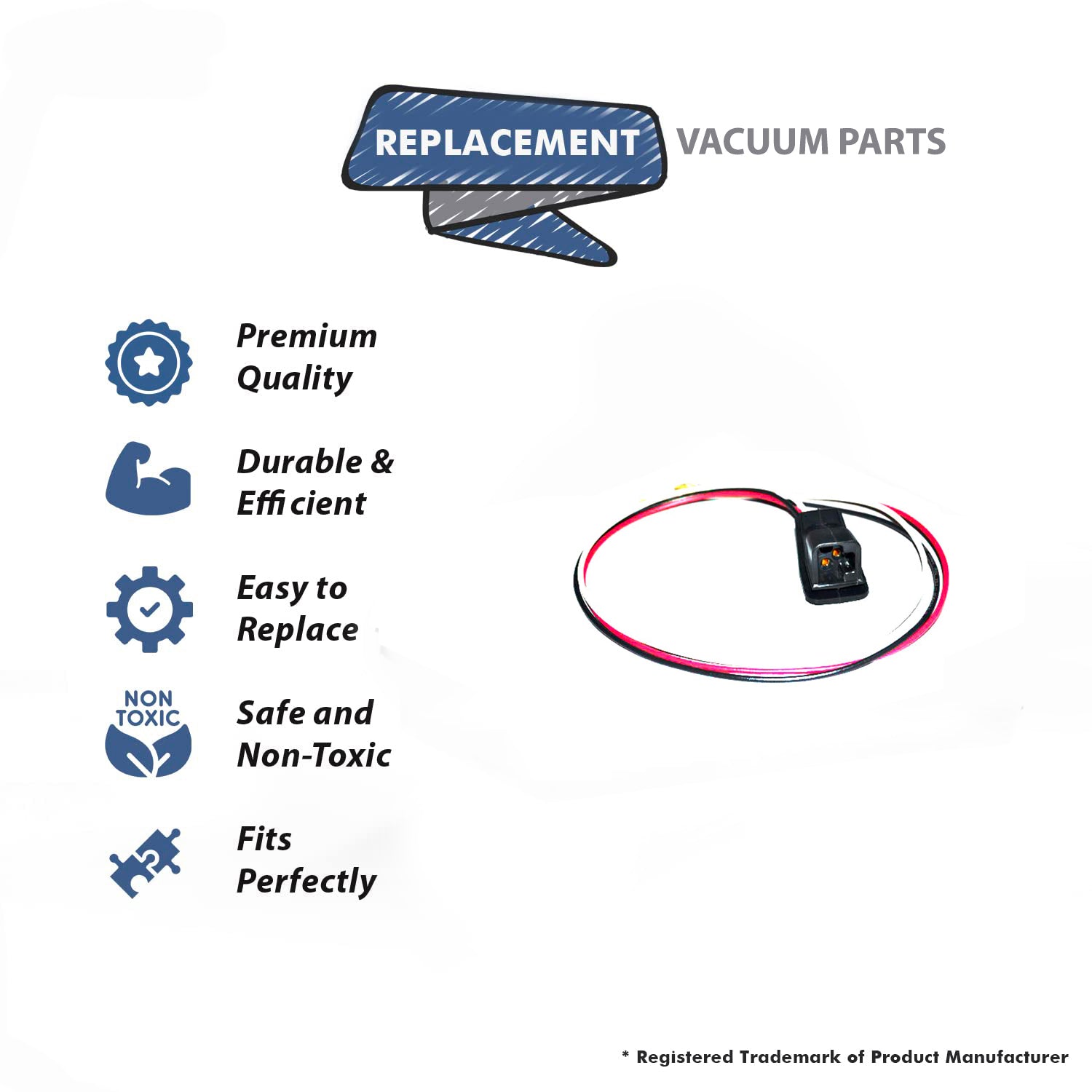Topvacuumparts Replacement Part For Eureka Europa Vacuum Cleaner 3 Prong Recepticle # compare to part 606061