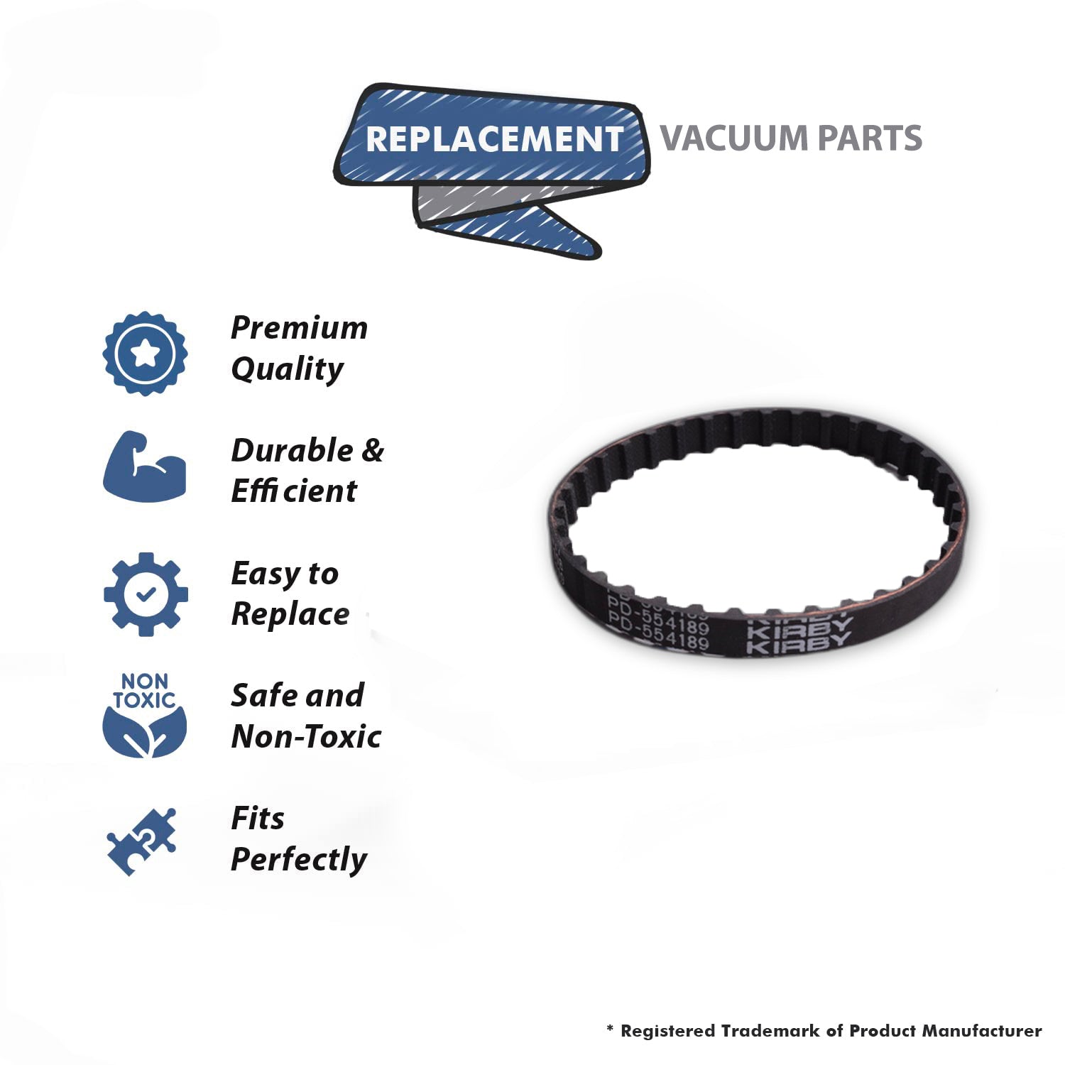 Topvacuumparts Replacement Part for Kirby, Primary Drive Geared Belt 2# Compare to Part 554189S