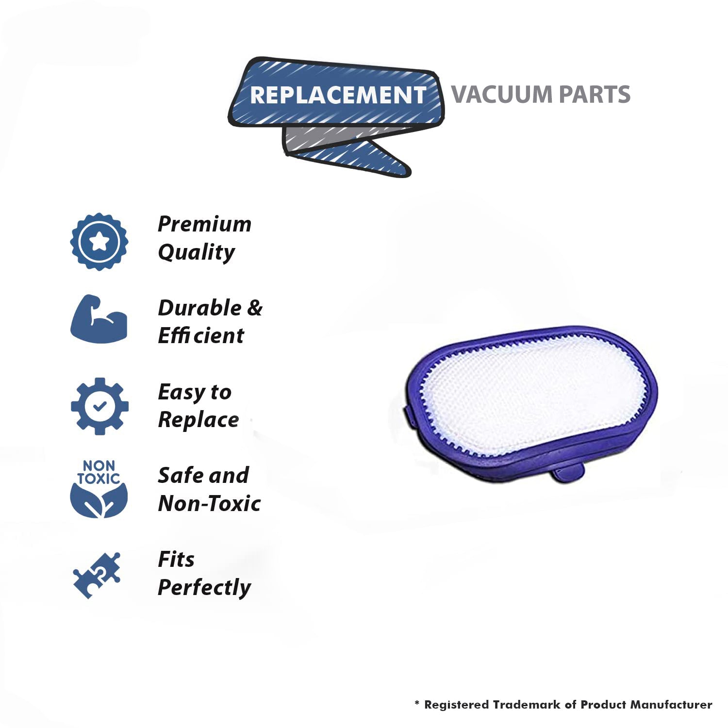 Topvacuumparts Replacement Part For Dyson DC30, DC31, DC35 Bagless Vacuum Cleaner Washable Pre Filter # compare to part F969