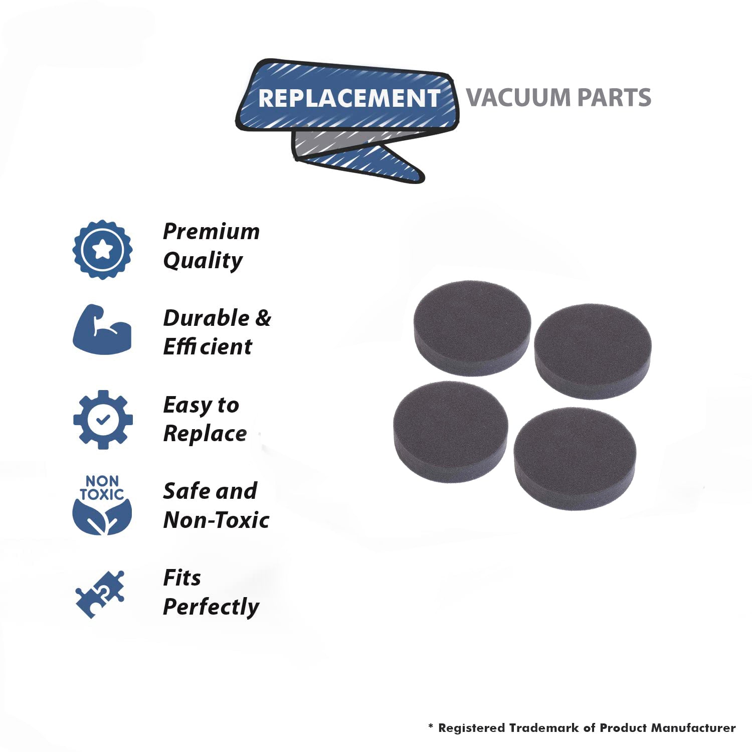 Topvacuumparts Pre-Motor Filter Replacement Part For Bissell 2488, 2486, 2487, 2492 Vacuum Cleaner # compare to part 1608225